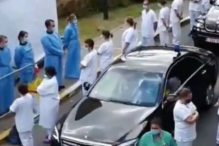 Belgium Workers protest during PM's hospital visit