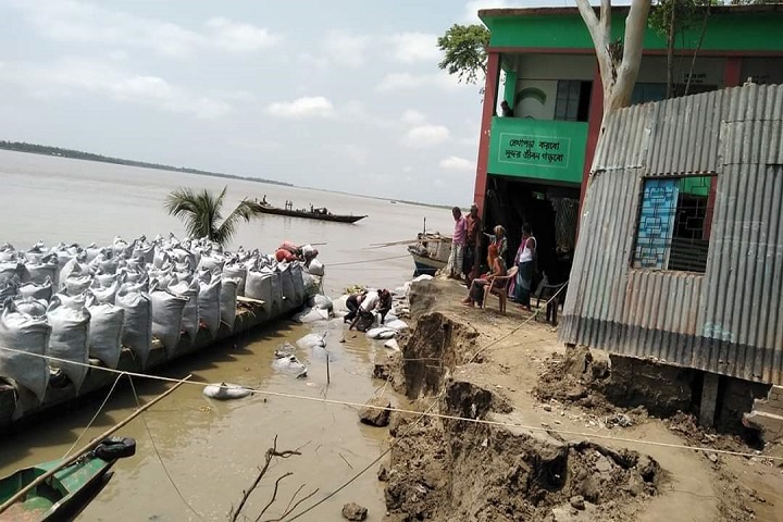 Erosion beginning monsoon Tangail, schools risk