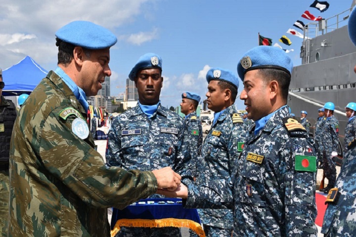 110 members of Bangladesh Navy received UN peacekeeping medal in Lebanon