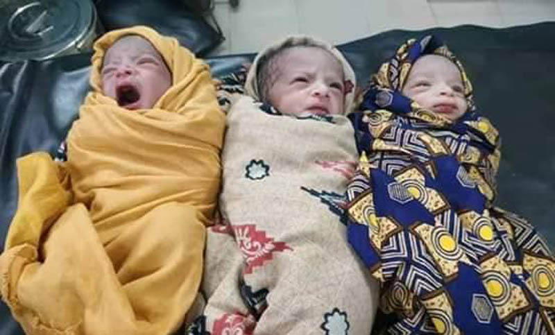 Three children were born together in Habiganj