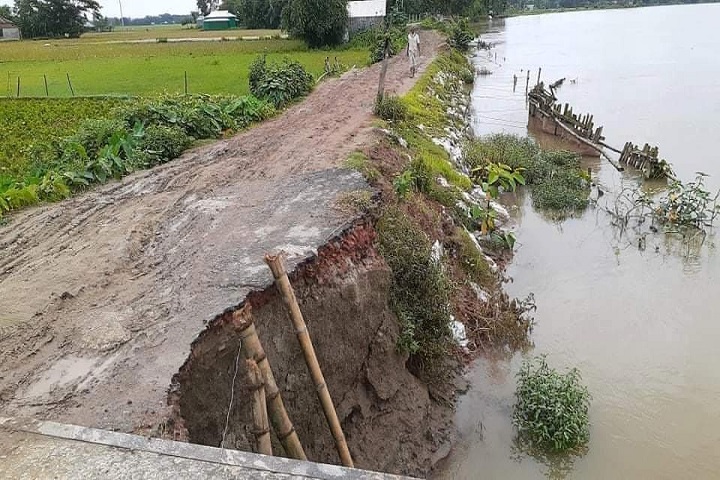 The concerned authorities immediately protected the road including the embankment protecting the river bank