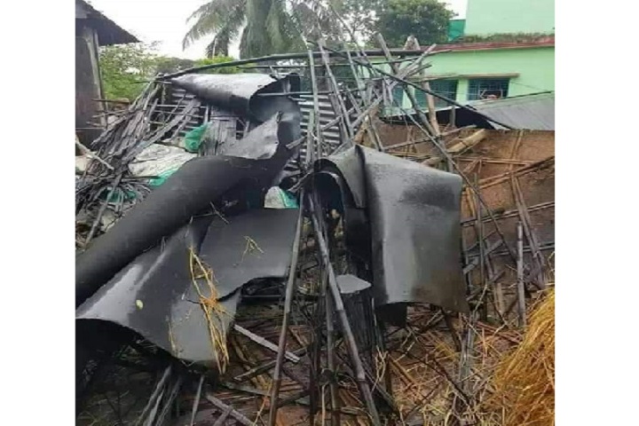 Eleven houses have been severely damaged in two villages of Brahmanbaria Sadar Upazila due to the cyclone.