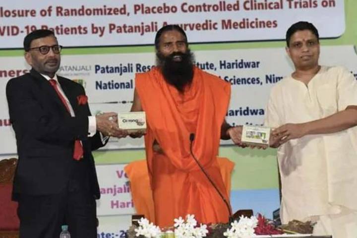 ramdev claims patanjali's  new drugs will cure covid-19 patients in 7 days
