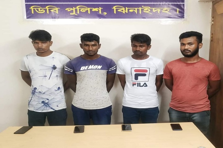 4 youths arrested blackmailing housewife Jhenaidah