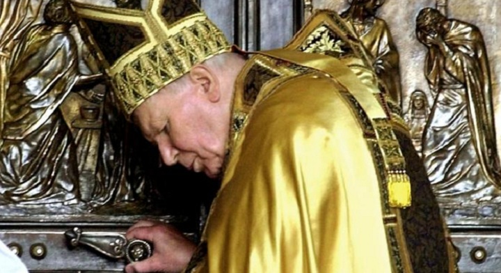 Pope John Paul II at St. Peter's Basilica The film was shot on February 6, 2001