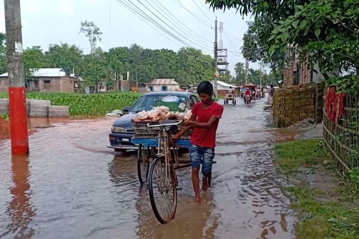 Rangpur, houses and crop lands are under water