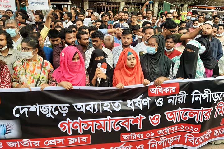 Anti-rape rallies at Shahbag and Press Club