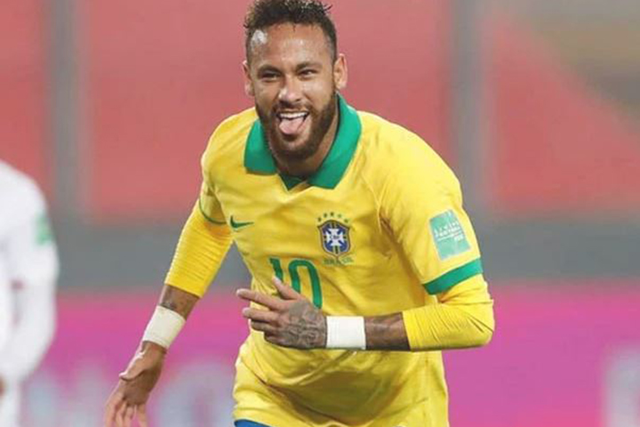Neymar led Brazil to a record-breaking hat-trick