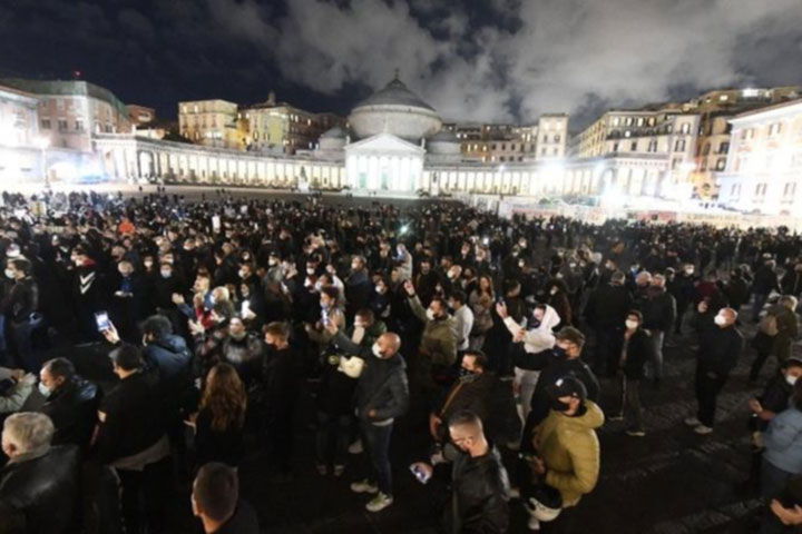 Protests take place across Italy over anti-virus measures