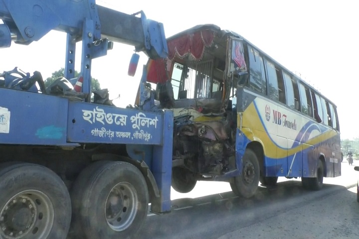 Two killed in Tangail, bus-truck collision, rtv  news