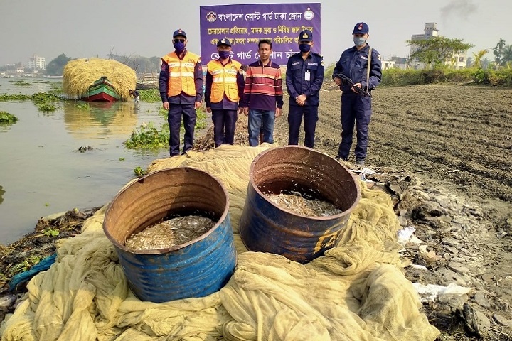 Four behundi, nets seized from Meghna, rtv news