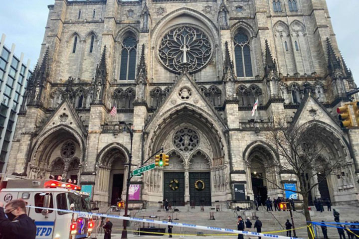 Gunman killed by police at New York City church