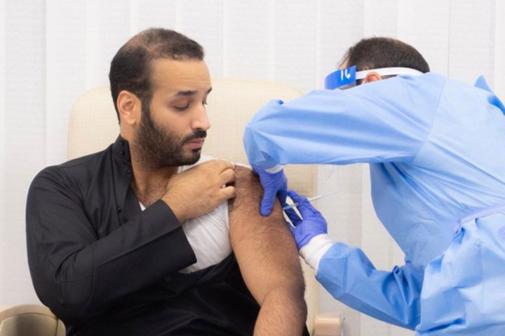 Saudi Arabia’s crown prince receives first dose of COVID-19 vaccine