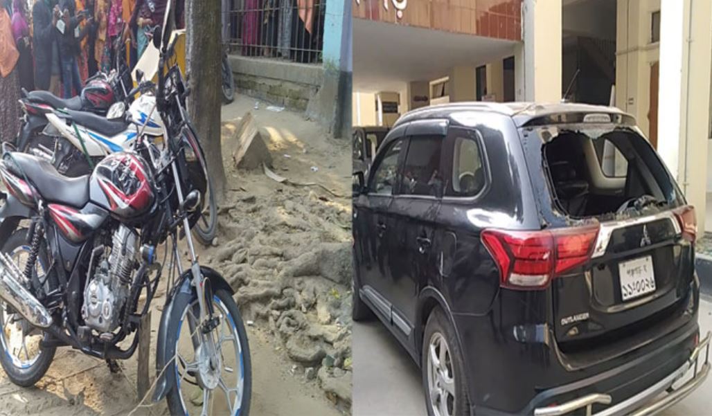 In Panchagarh, 5 motorcycles including the vehicle of the election official were vandalized