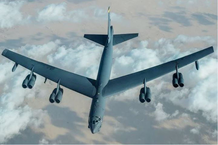 A US bomber has flown into Israel via the Persian Gulf