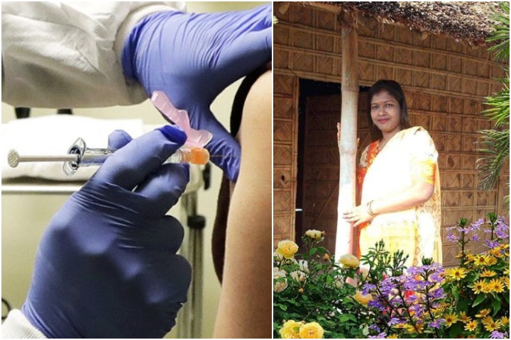 Runu Berunika Costa is the first to get corona vaccine in Bangladesh