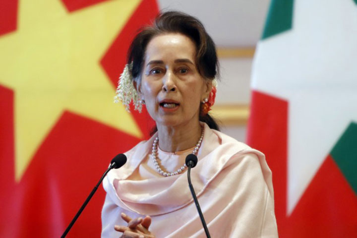 search and vandalism at Suu Kyi's office