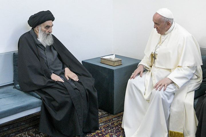 Pope Francis holds historic meeting with top Shiite cleric in Iraq