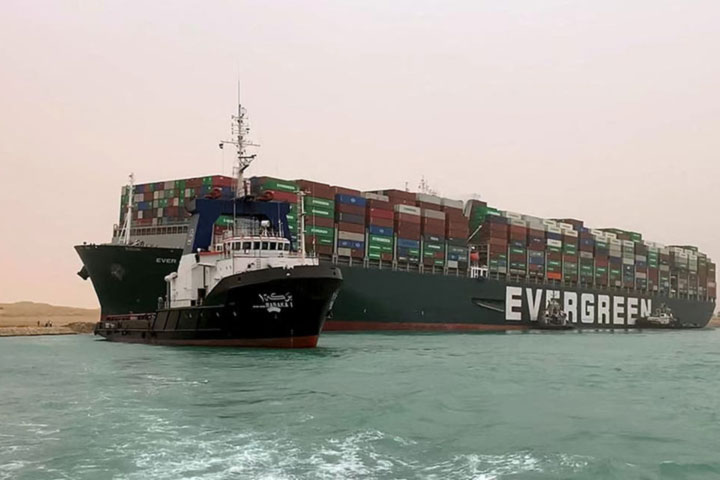 Suez blockage is holding up $9.6bn of goods a day আরটিভি RTVonline