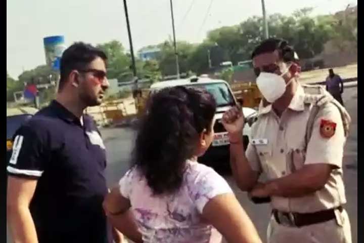 Delhi couple, stopped for not wearing mask inside car, misbehaves with cops
