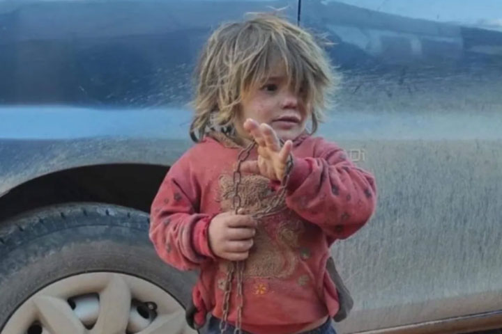 Syrian child starved to death after chained and locked in cage by father