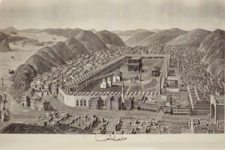 Holy Kaaba Sharif as it was two hundred years ago