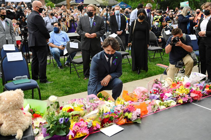 Trudeau said this at a memorial service for the slain Muslim family