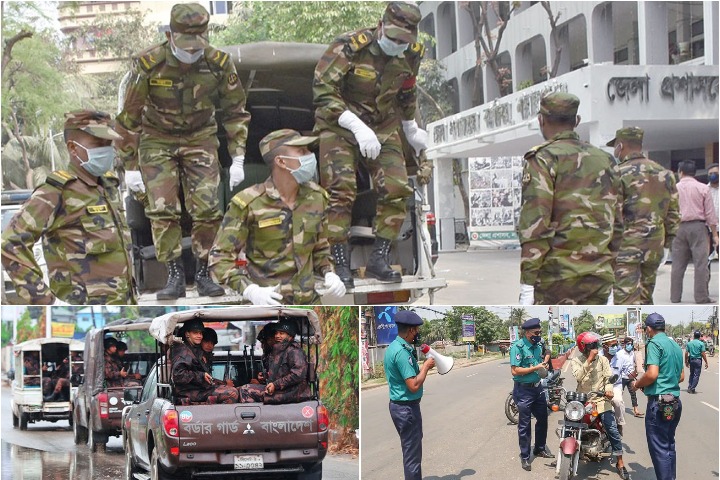 Strict restrictions, Army-Police-RAB-BGB-Ansar and Mobile Court have taken to the field