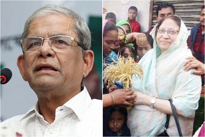 Mirza Fakhrul with his wife