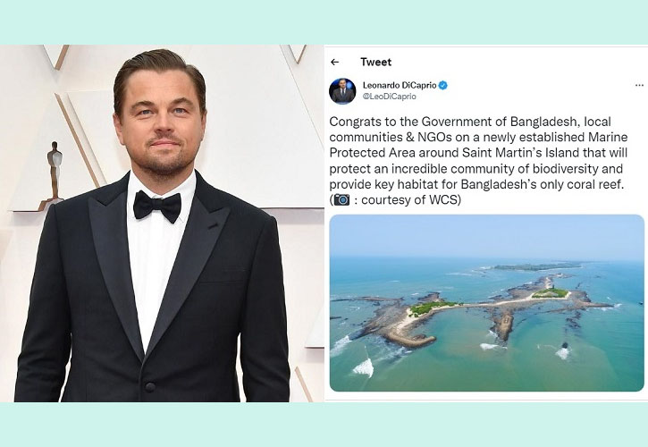DiCaprio greets Bangladesh on new marine protected area around St Martin’s