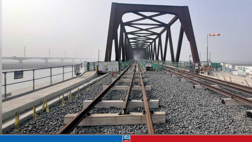 3.7 km of Bangabandhu Rail Bridge visible